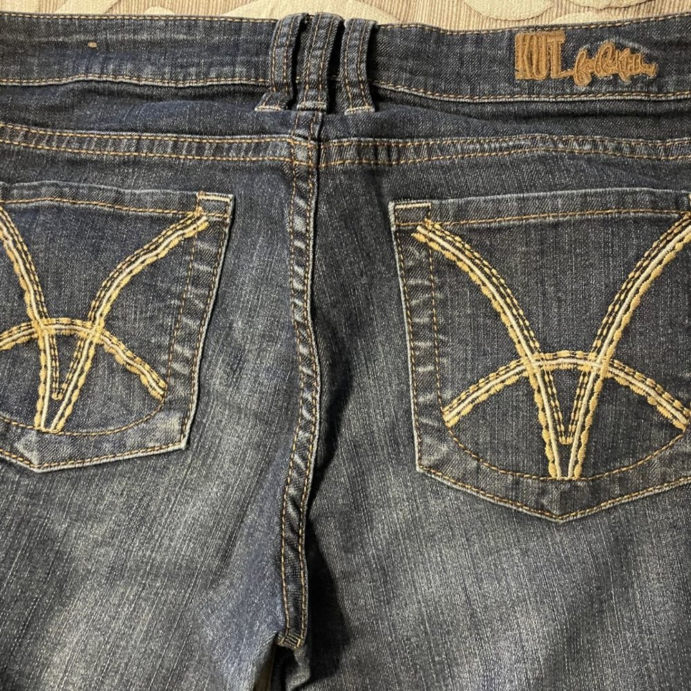 KUT From The Kloth-Rachel Bootcut-Blue Stretch Denim Flat Front-Womens Size 4 - Picture 7 of 7